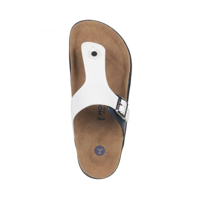 Mochi Men White-Blue Casual Slippers