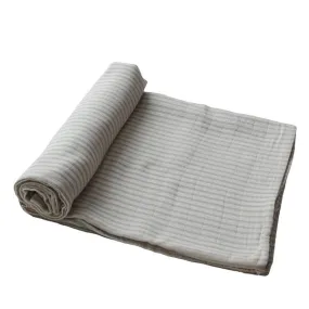 muslin swaddle blanket - sage stripe