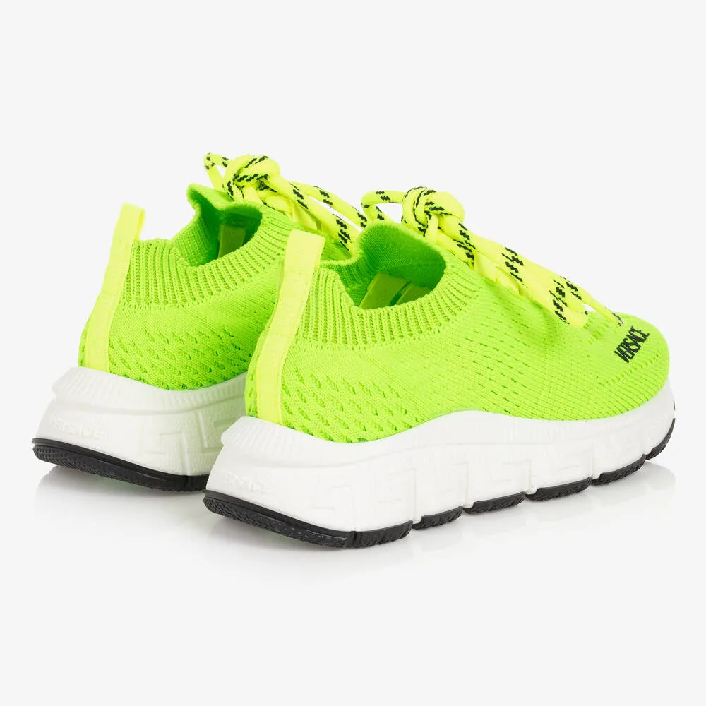 Neon Green Knitted Trigreca Trainers