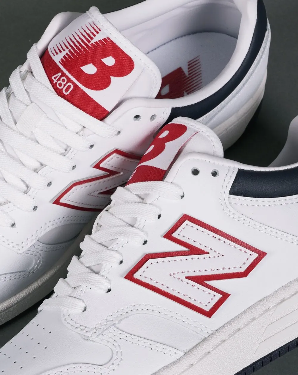 New Balance 480 Trainers White/Blue/Red