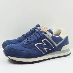 New Balance 574 Leather Nylon Blue