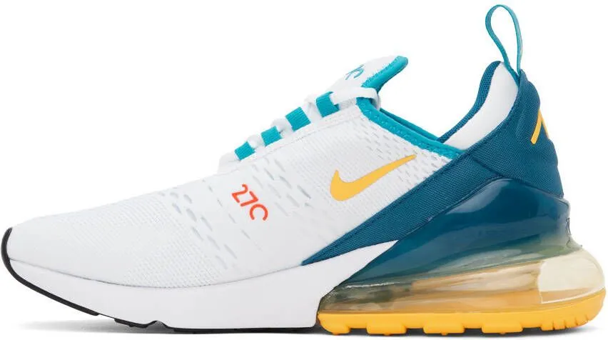 Nike White & Blue Air Max 270 Sneakers