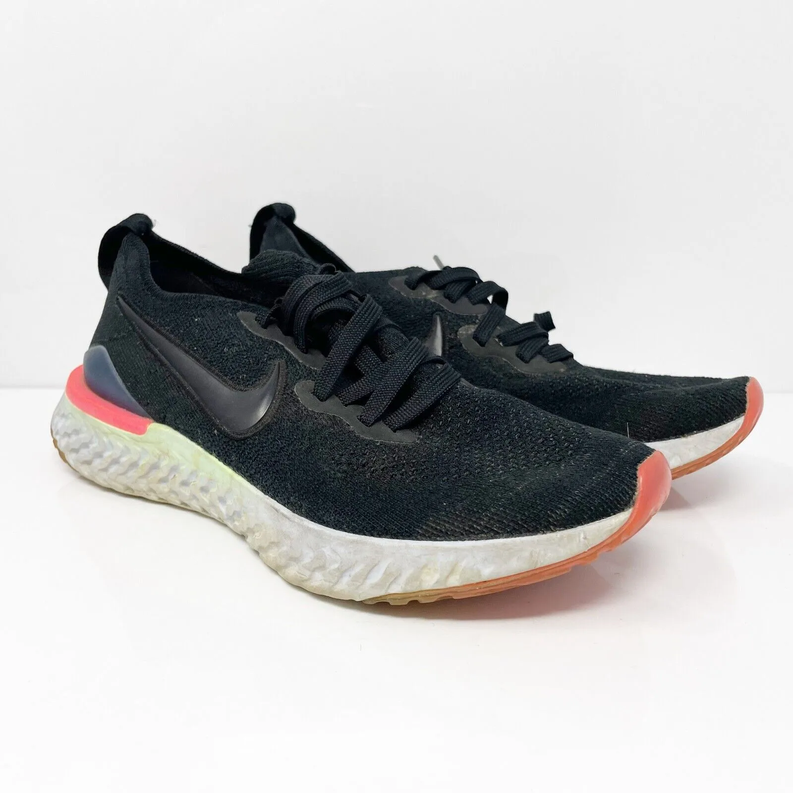 Nike Womens Epic React Flyknit 2 BQ8927-003 Black Running Shoes Sneakers Sz 7.5