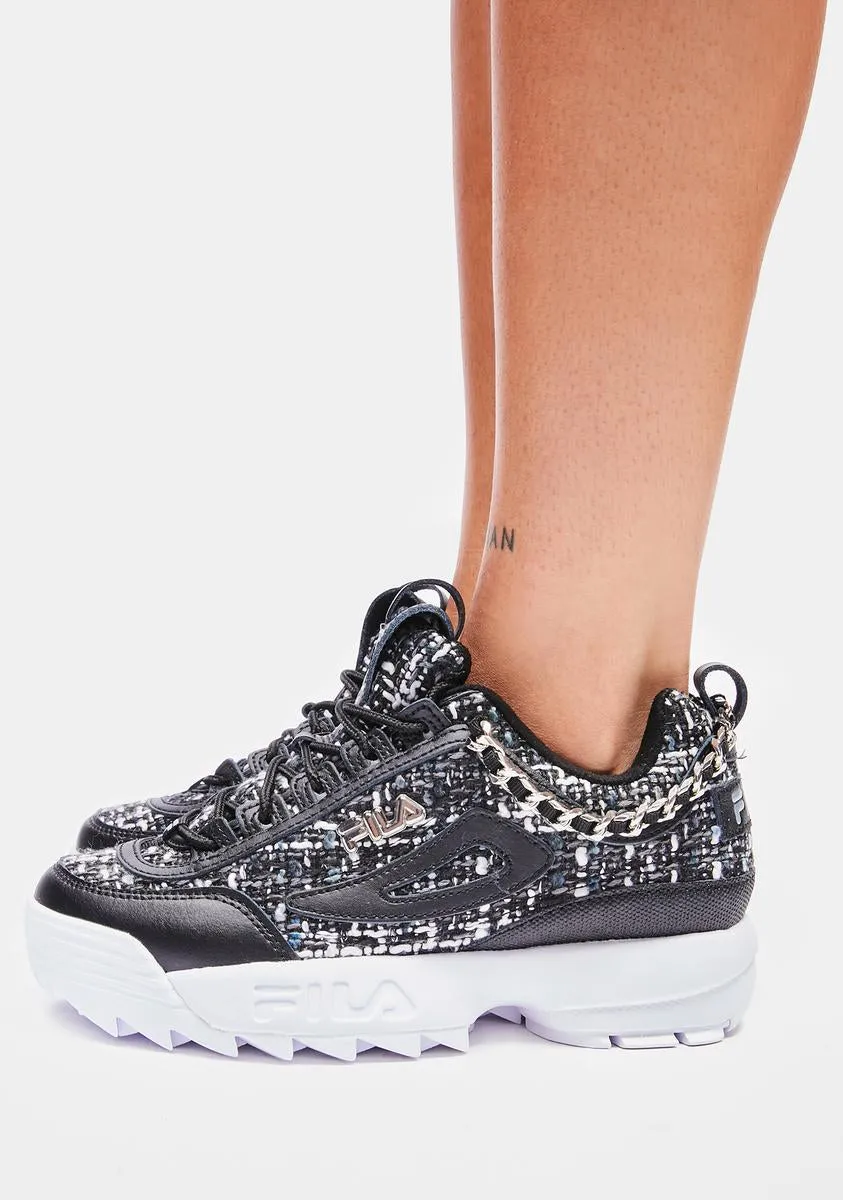 Noir Disruptor II Tweed Lux Sneakers-