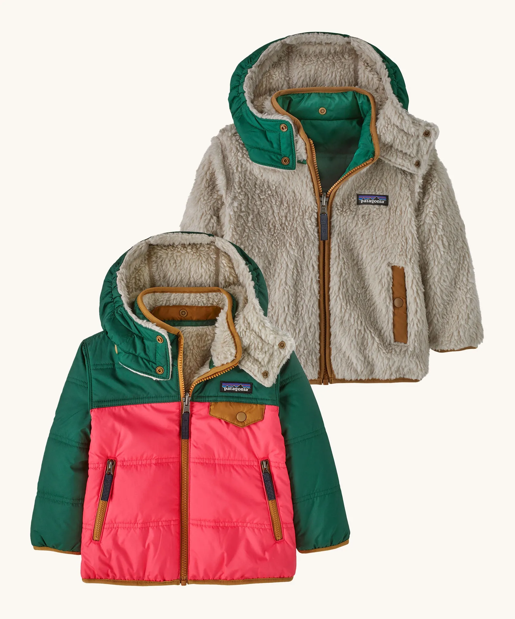 Patagonia Baby Reversible Tribbles Hoody -  Sierra Pink