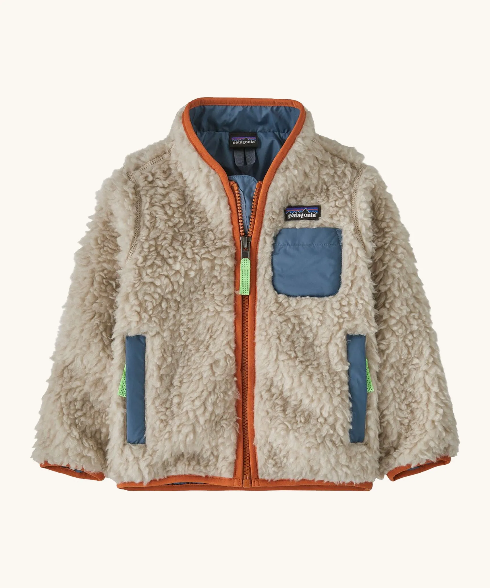 Patagonia Little Kids Retro-X Fleece Jacket - Natural / Redtail Rust