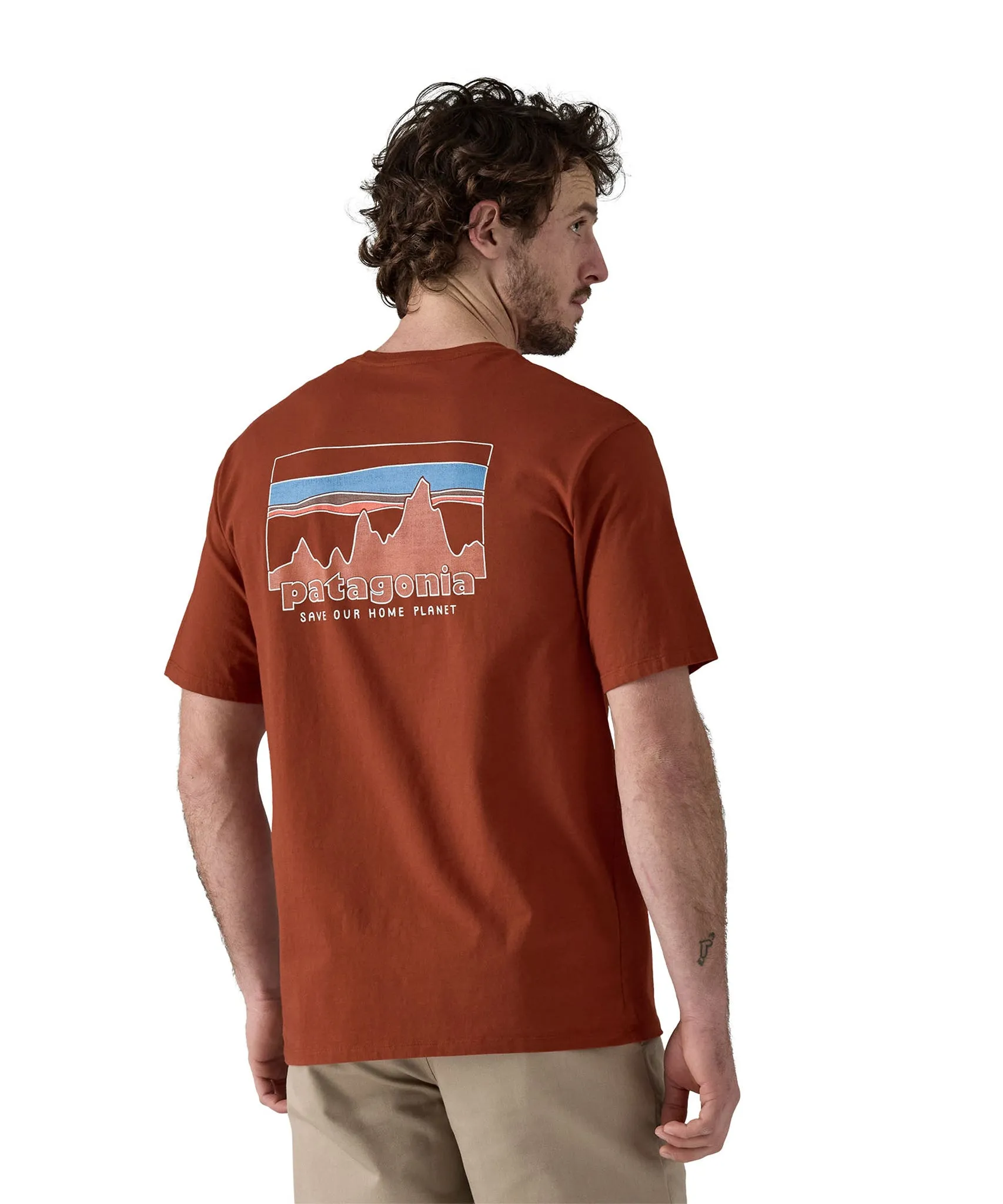 Patagonia Men's 73 Skyline Organic T-Shirt - Burnished Red