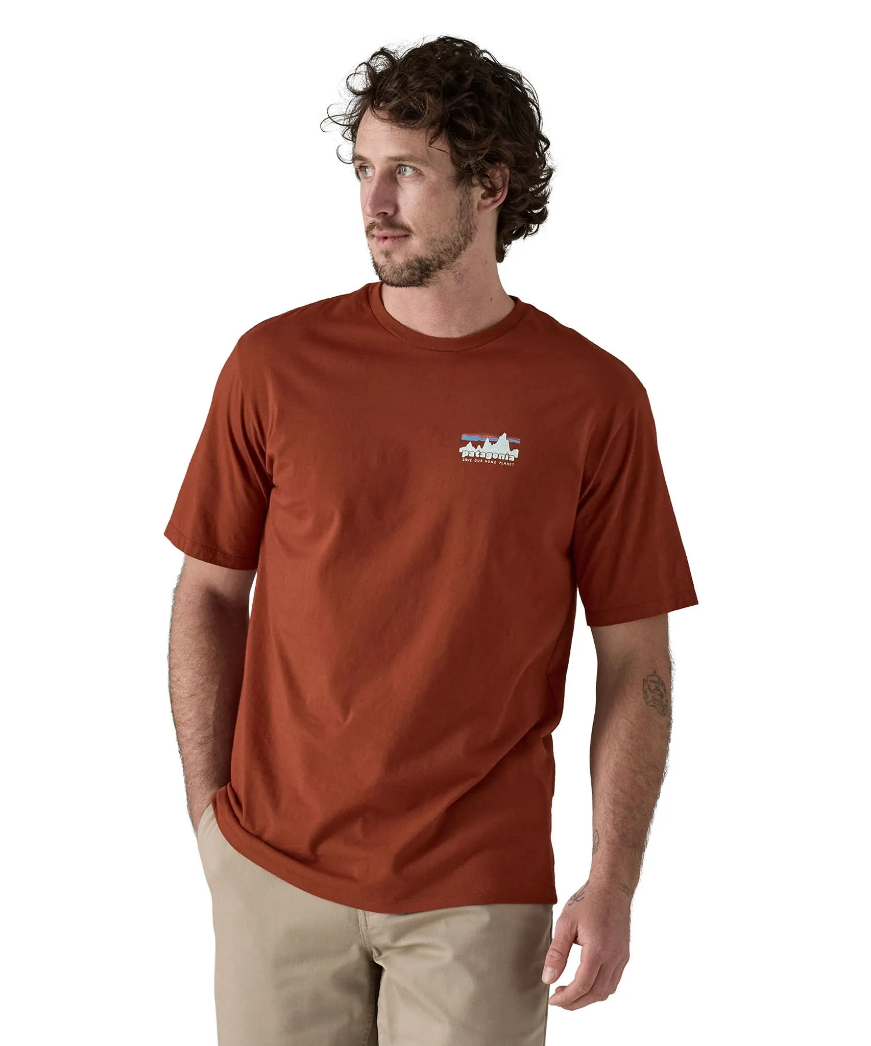 Patagonia Men's 73 Skyline Organic T-Shirt - Burnished Red