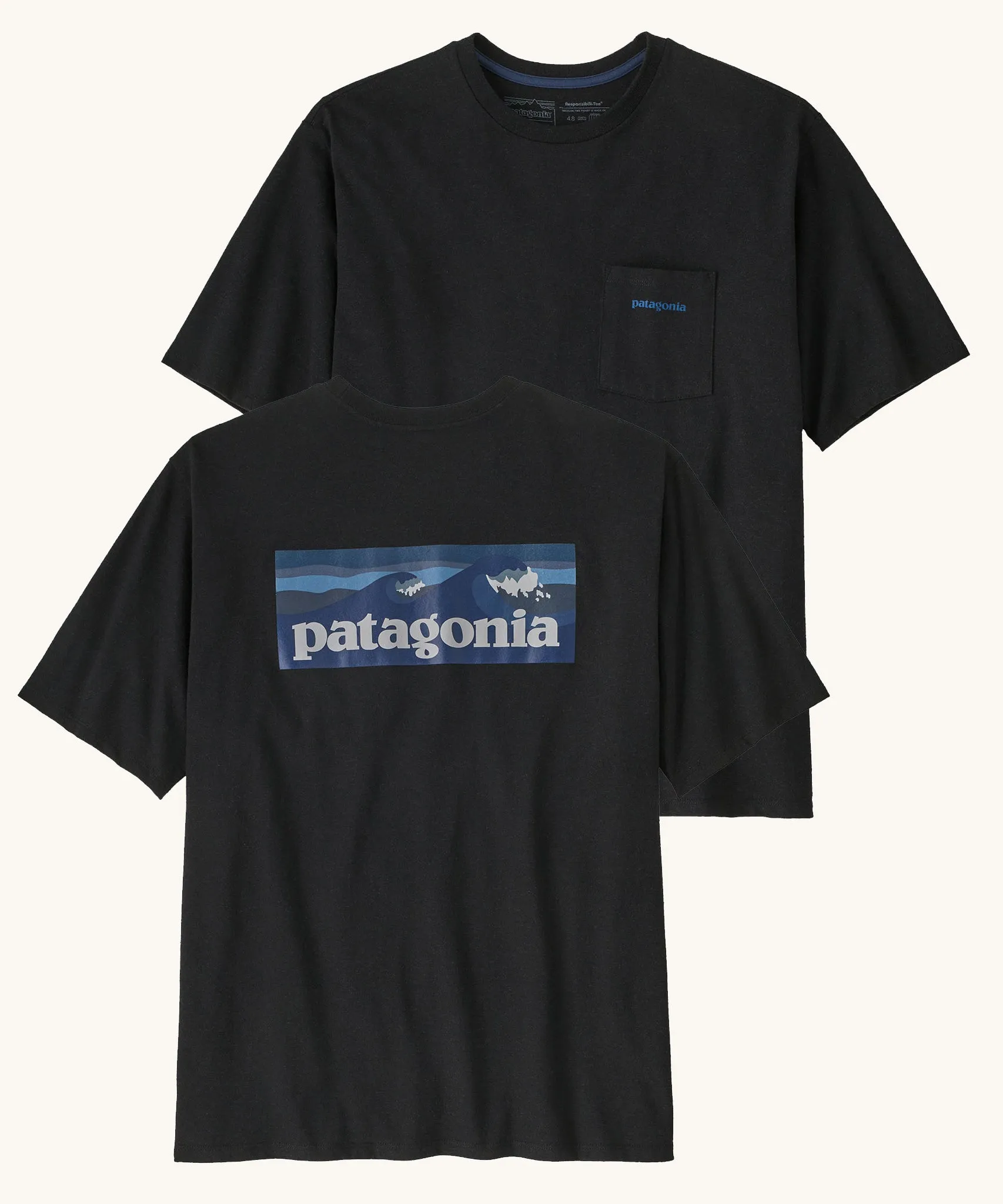 Patagonia Men's Boardshort Logo Pocket Responsibili-Tee - Ink Black