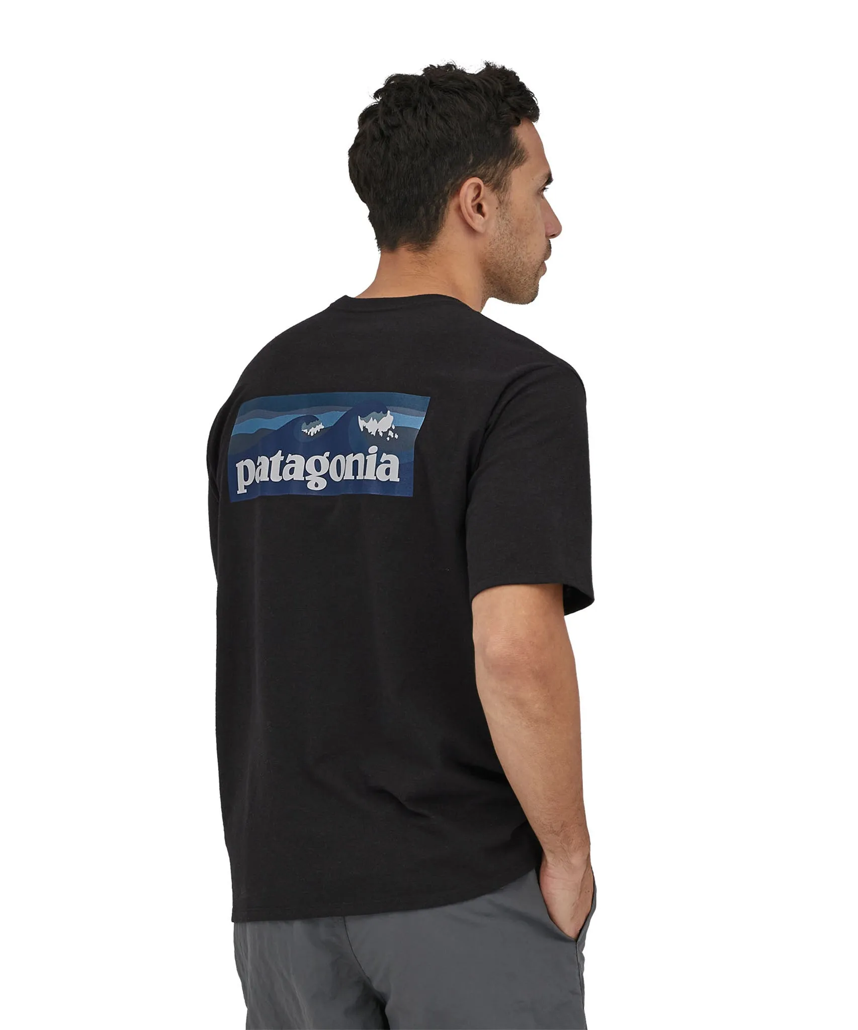 Patagonia Men's Boardshort Logo Pocket Responsibili-Tee - Ink Black