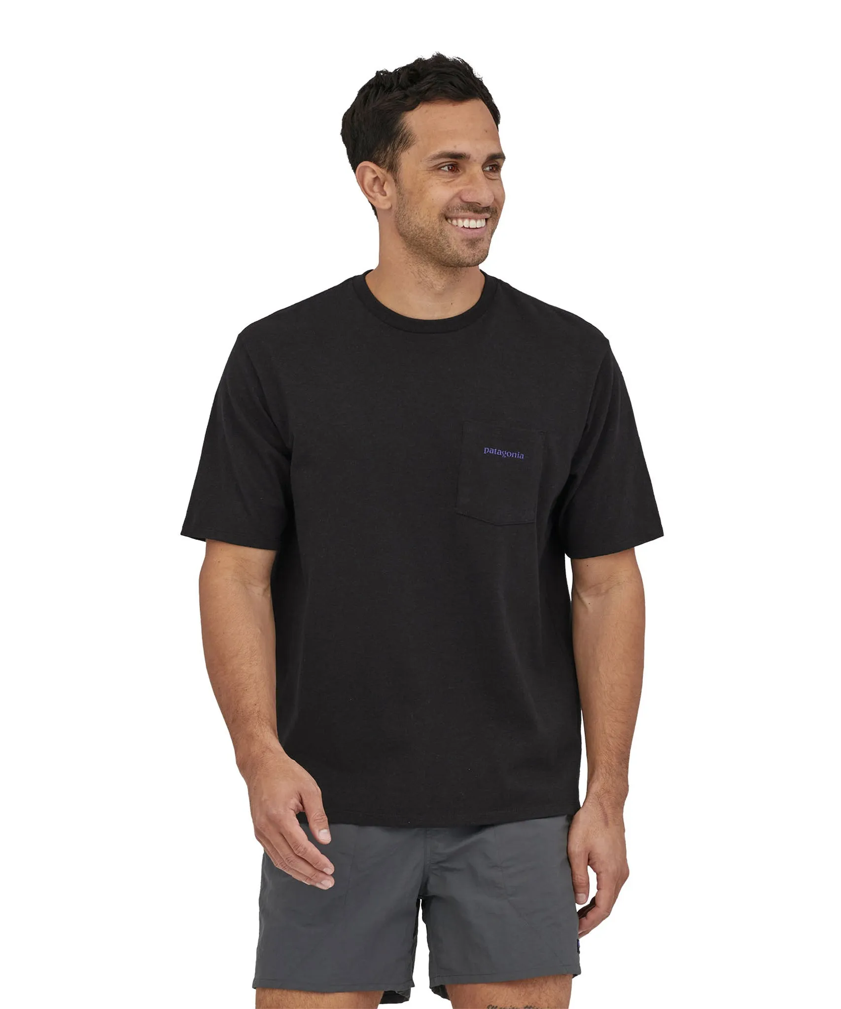 Patagonia Men's Boardshort Logo Pocket Responsibili-Tee - Ink Black