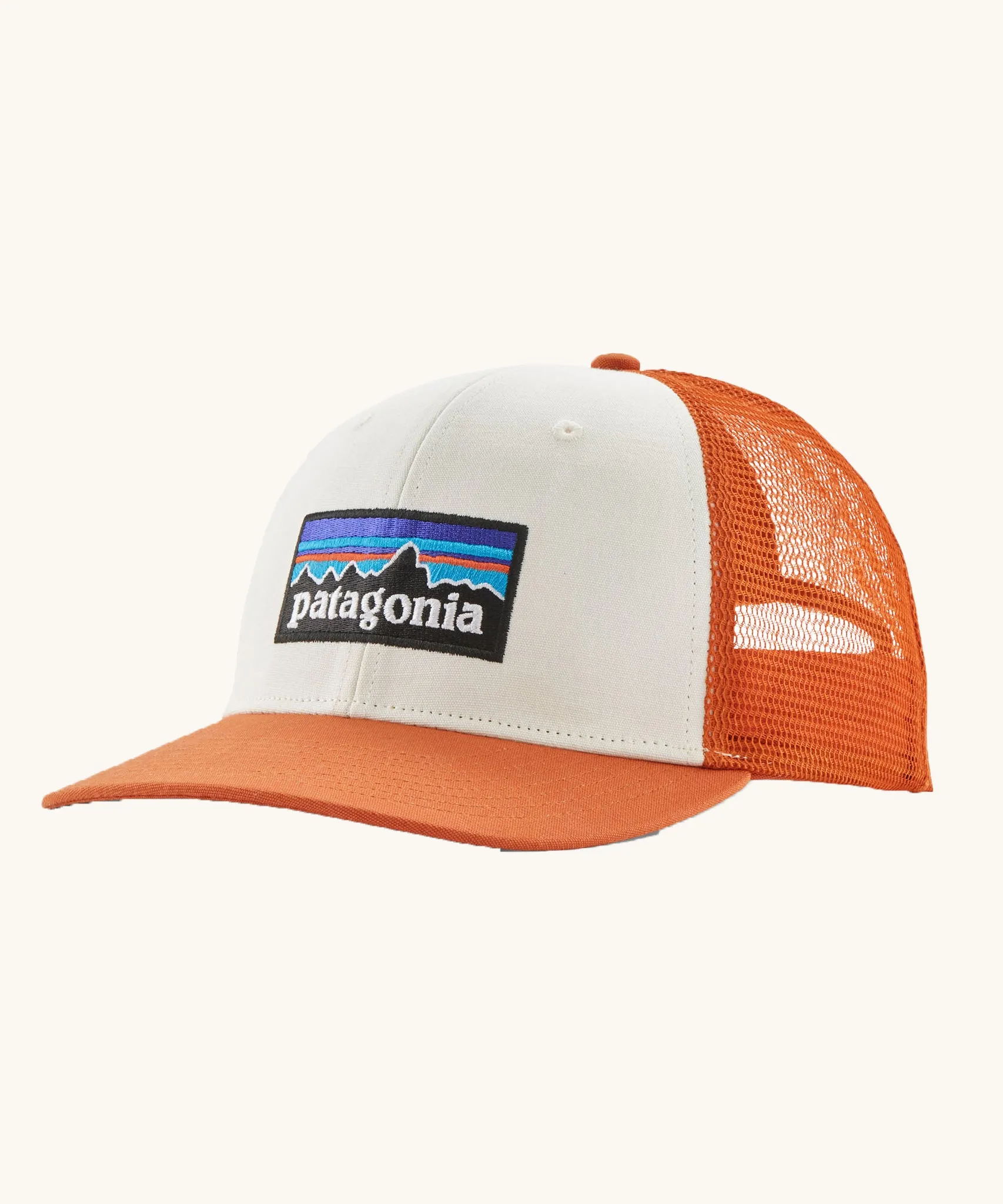 Patagonia P-6 Logo Trucker Hat - White / Redtail Rust