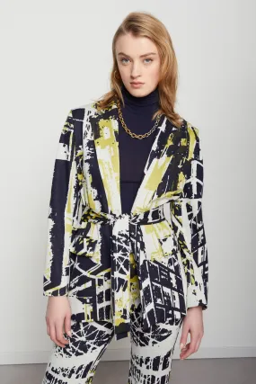 Patterned jacket with belt