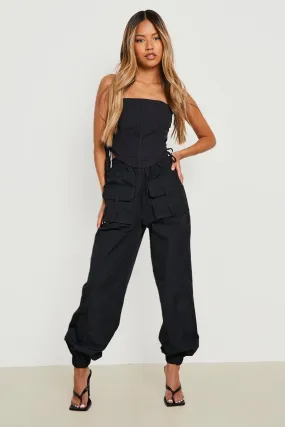 Petite Woven Pocket Detail Cargo Pants