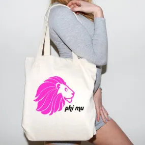 Phi Mu Mascot Printed Tote - 825 - CAD