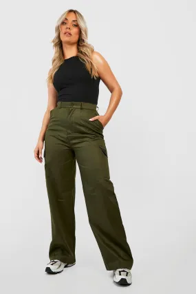 Plus High Waisted Straight Leg Cargo Pants