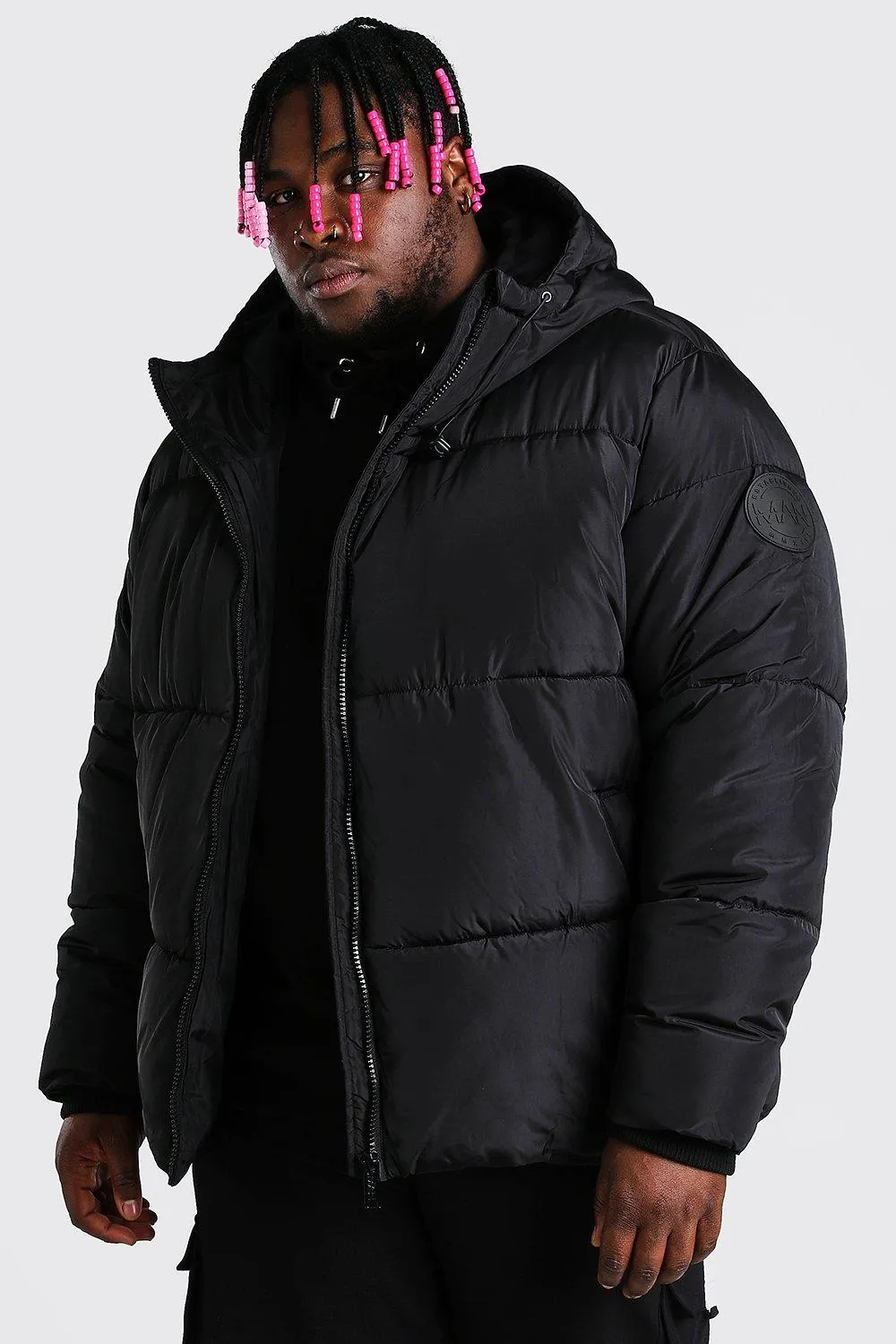 Plus Size Hooded Toggle Detail Puffer