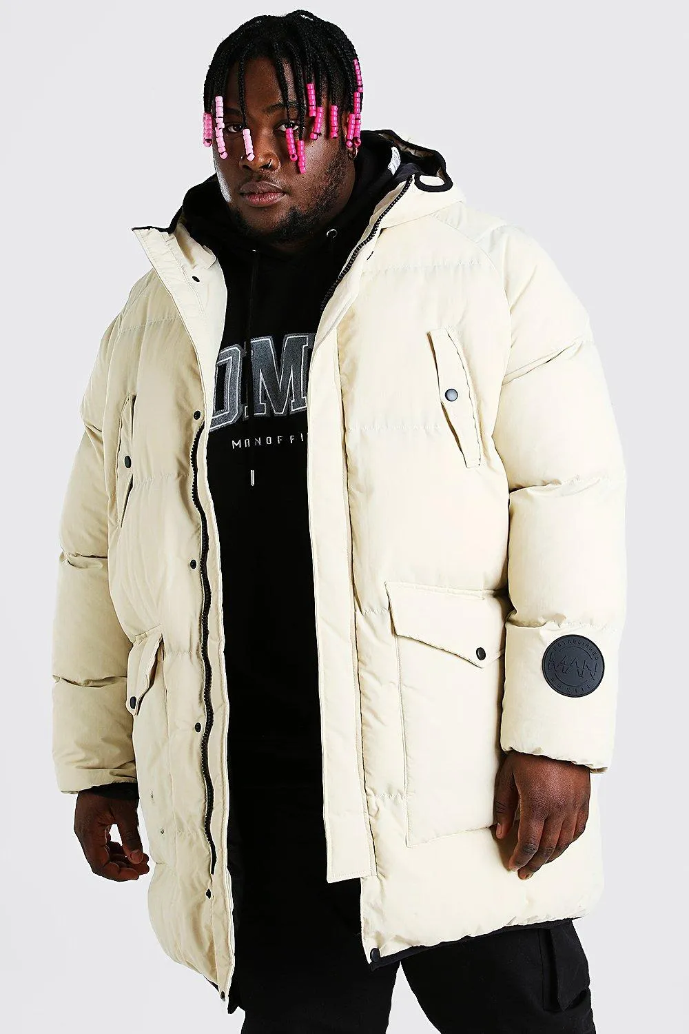 Plus Size Quilted Hooded Puffer