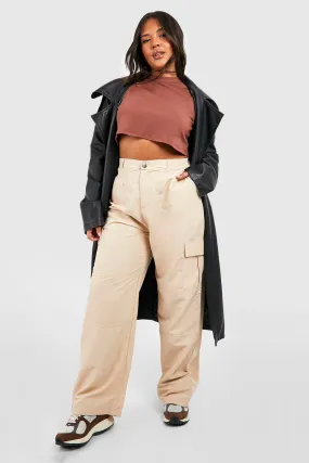 Plus Twill Paperbag Waist Cargo Pants