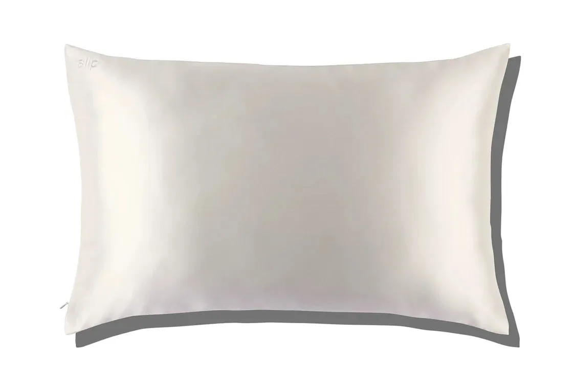 PURE SILK PILLOWCASE QUEEN WHITE - SLIP