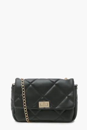 Quilted Chain Strap Cross Body Bag