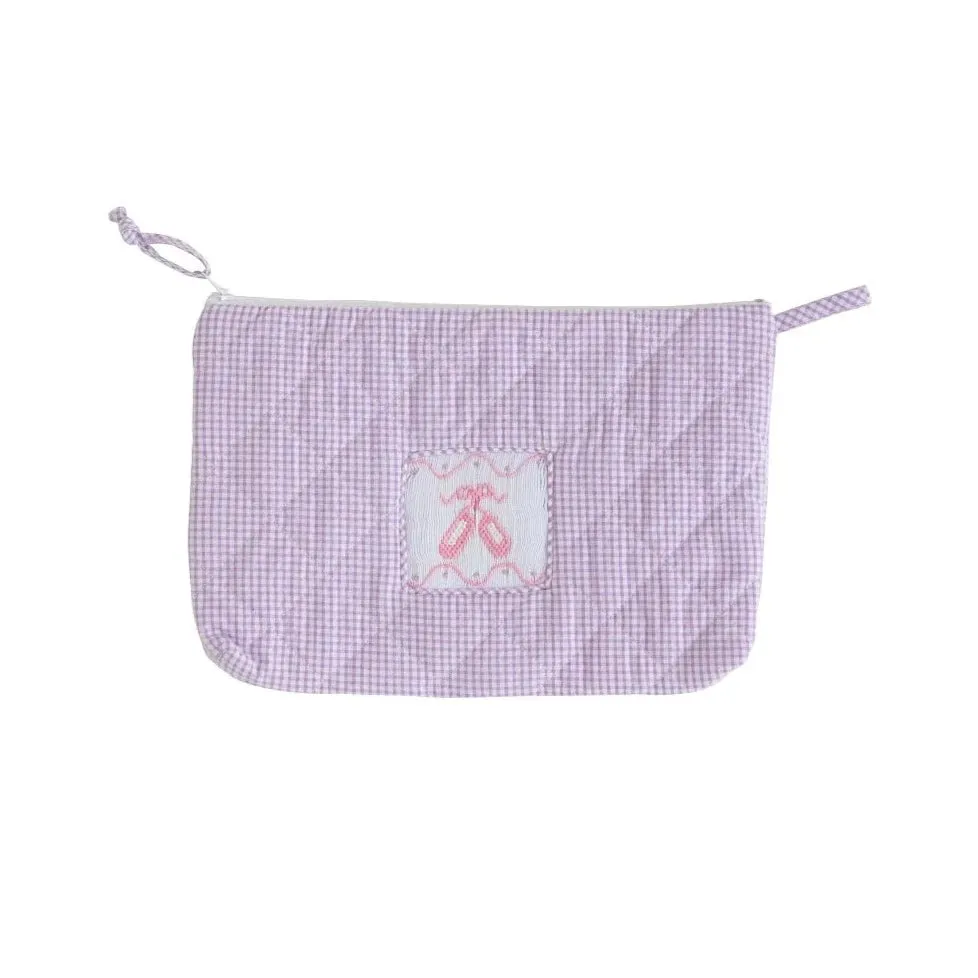 Quilted Luggage Cosmetic Bag  - Ballet