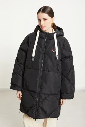 Quilted puffer midi jacket