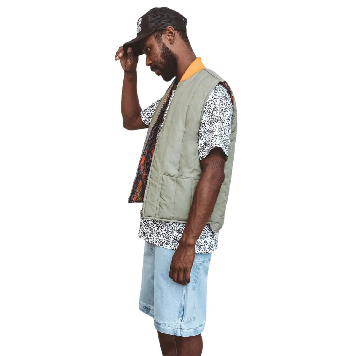 QUILTED REVERSIBLE CAMO VEST | Bodega