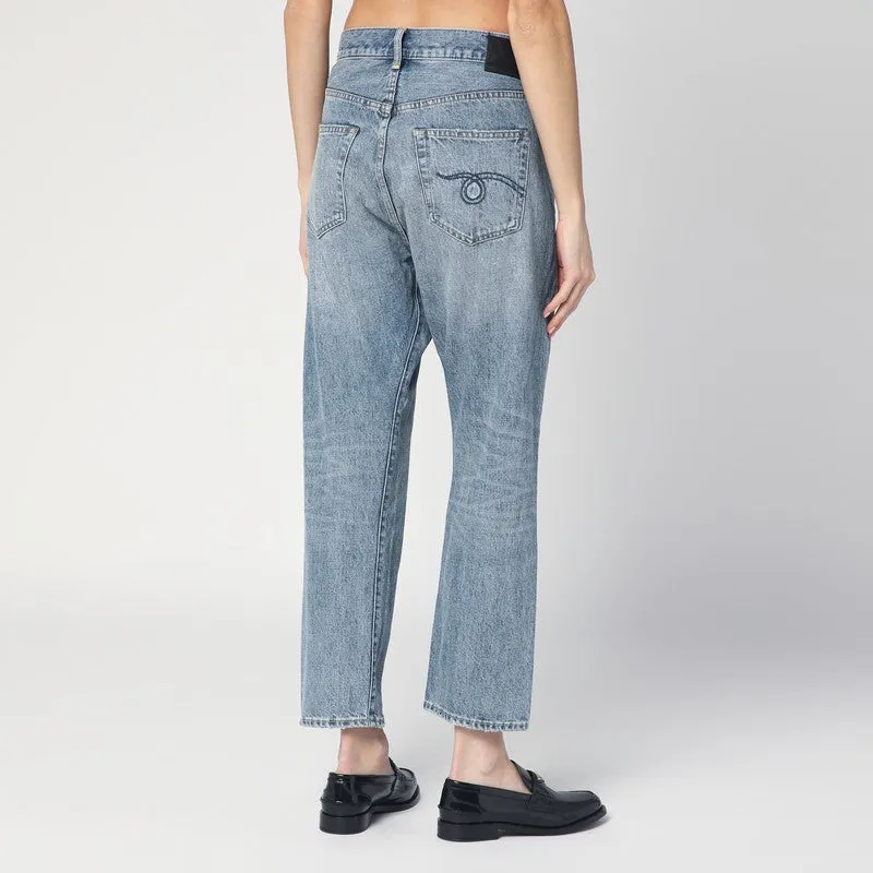 R13 Faded Blue Crossover Jeans