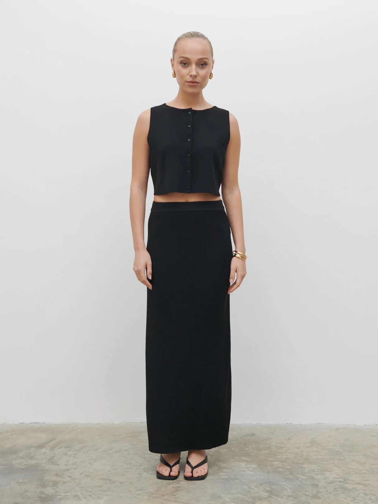 Reese Knit Waistcoat - Black