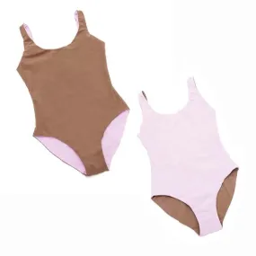 Reversible Tank Bather - Pink/Brown