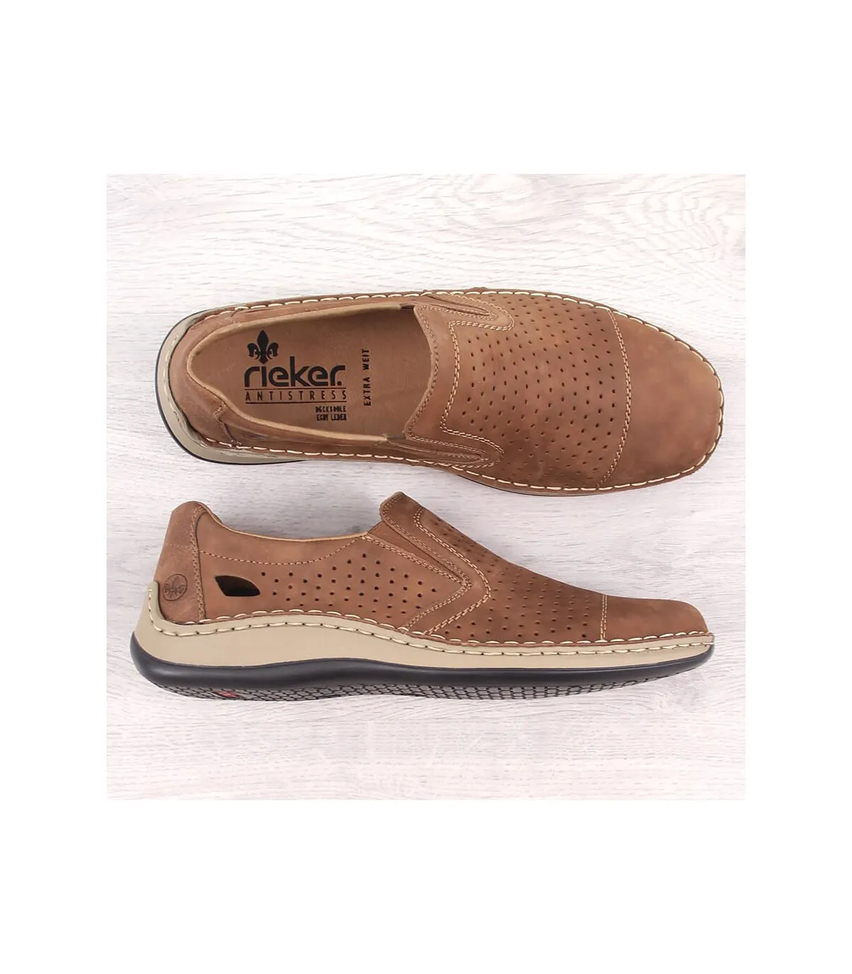 Rieker Leather Loafers- Cognac