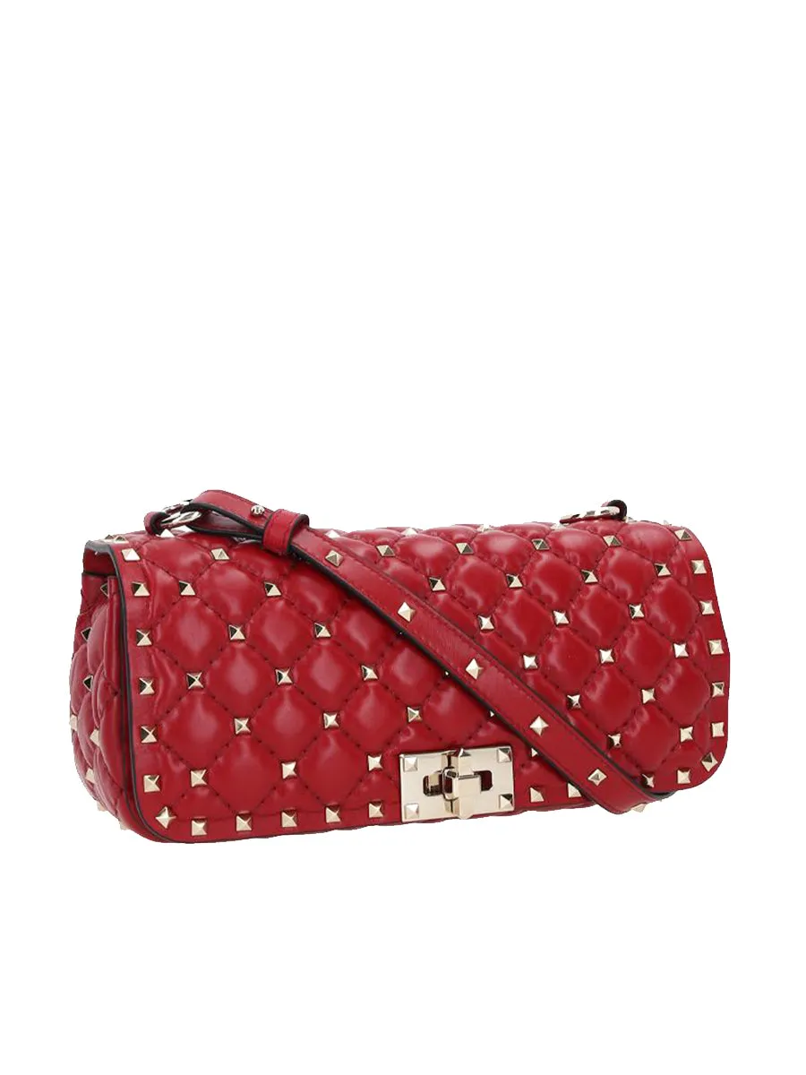 Rockstud Spike Calfskin Shoulder Bag