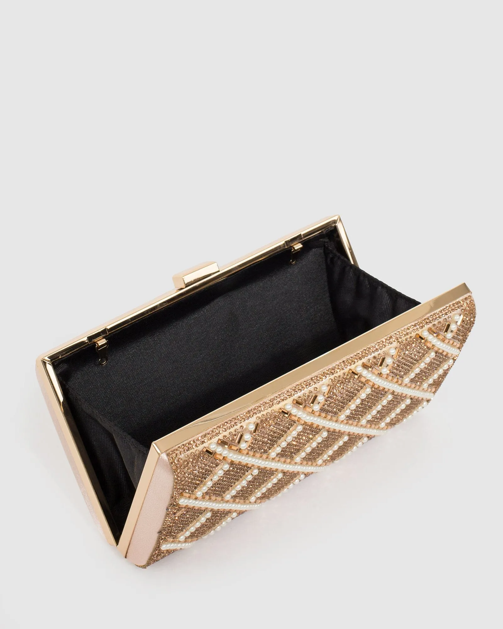 Rose Gold Emma Crystal Clutch Bag