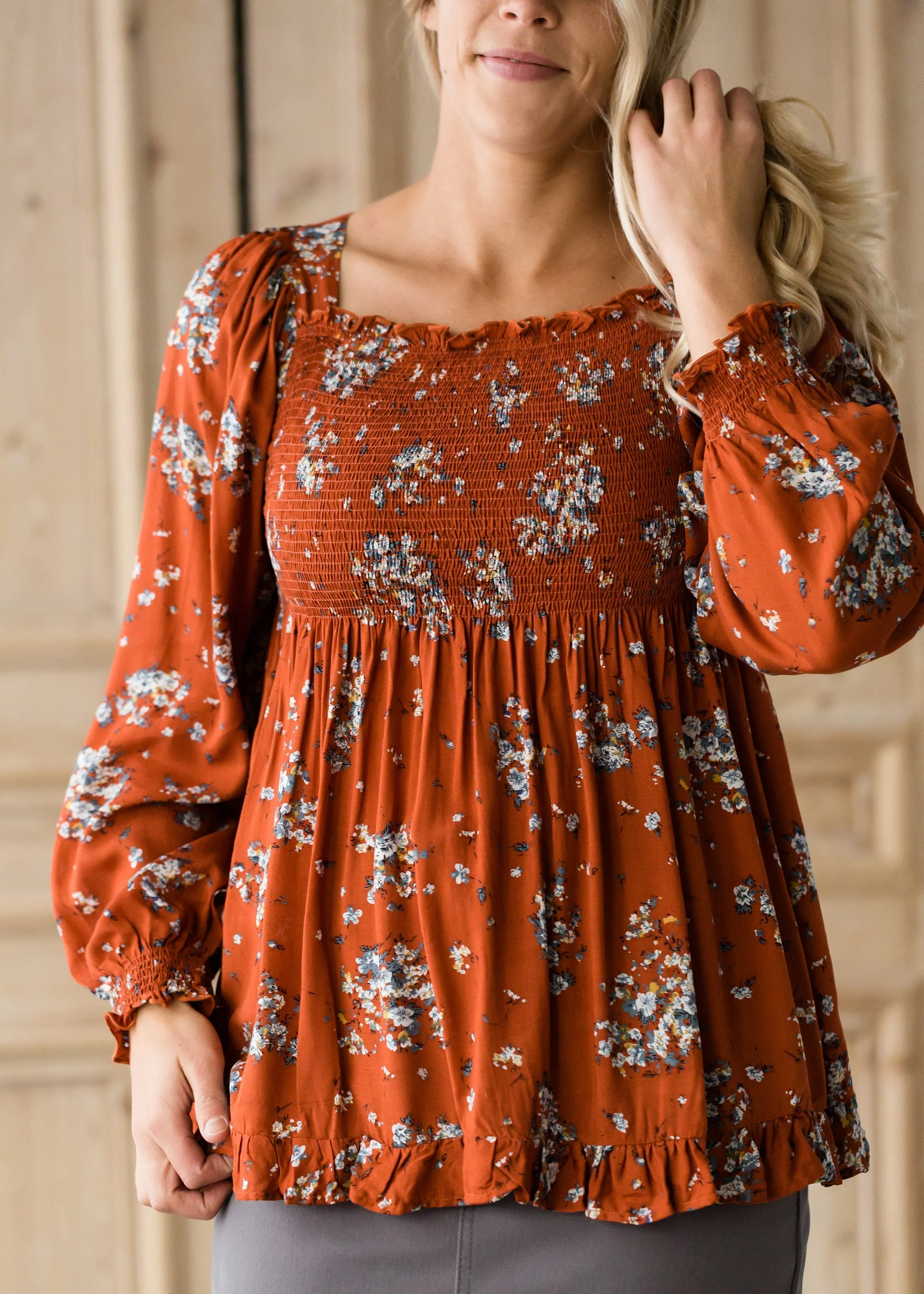 Rusty Ruffle Bottom Tunic - FINAL SALE