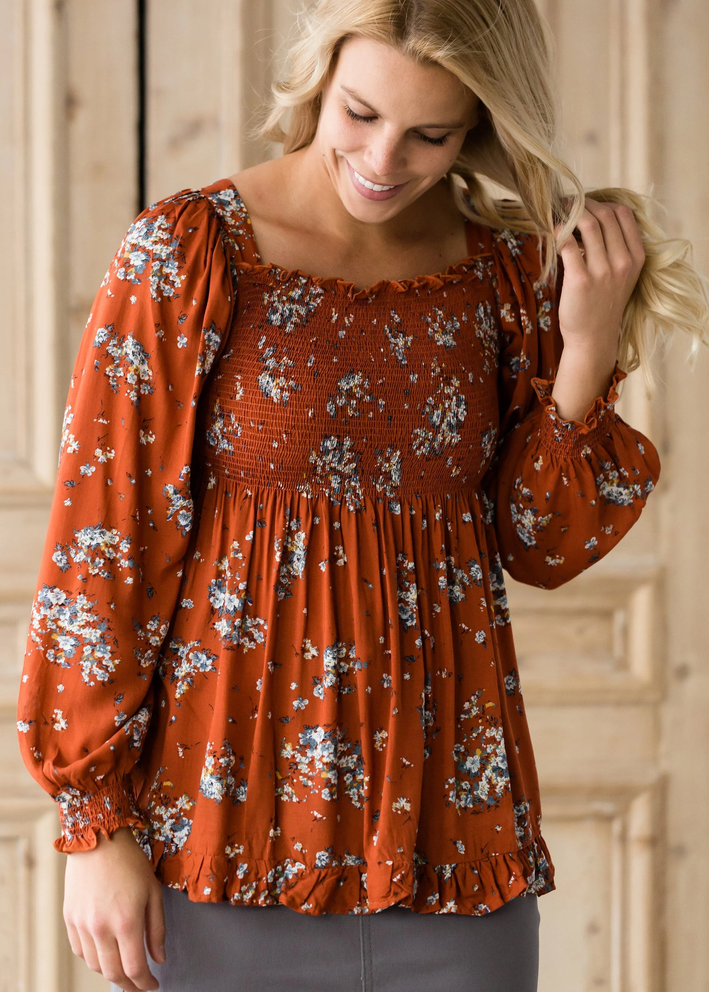 Rusty Ruffle Bottom Tunic - FINAL SALE