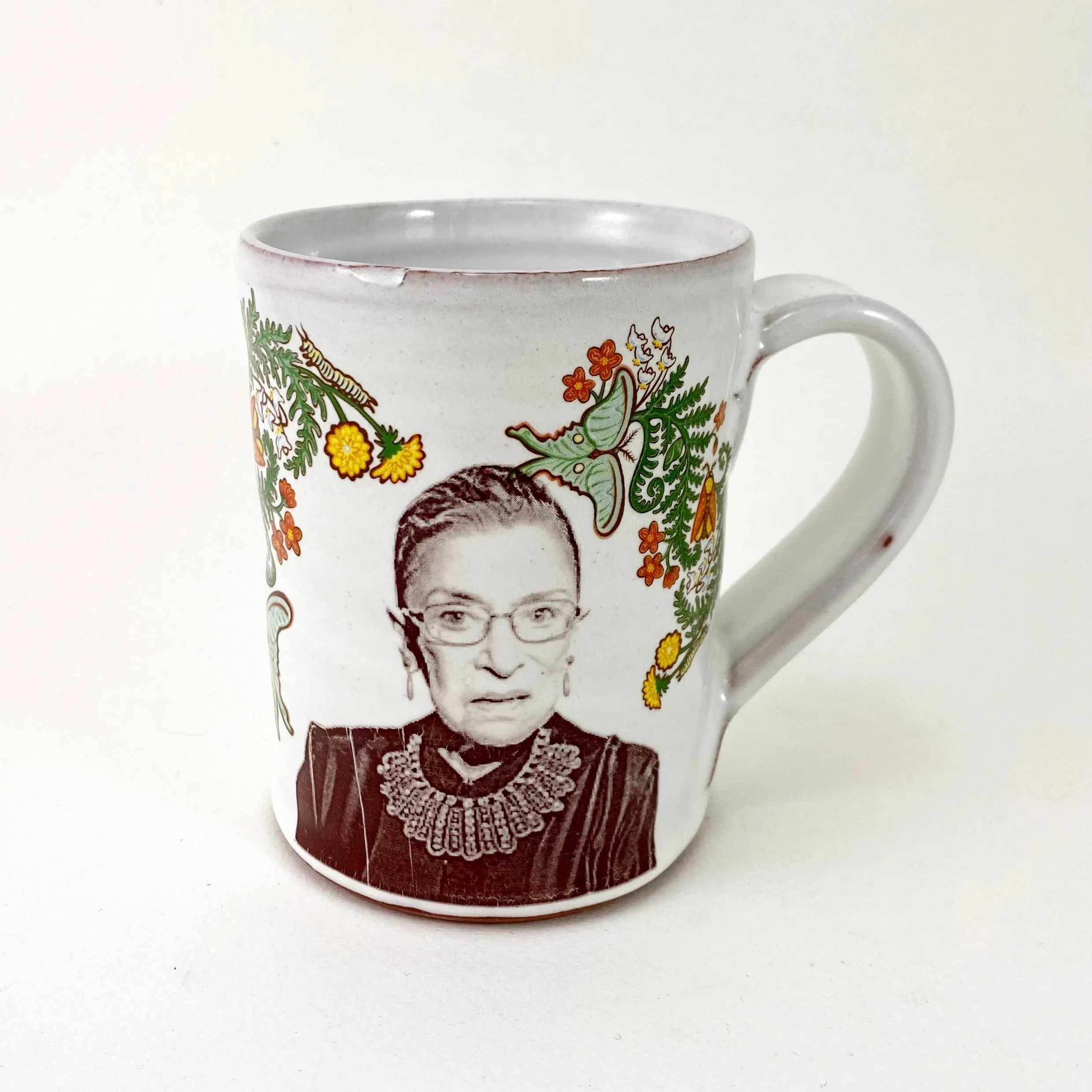 Ruth Bader Ginsburg Mug with Flowers