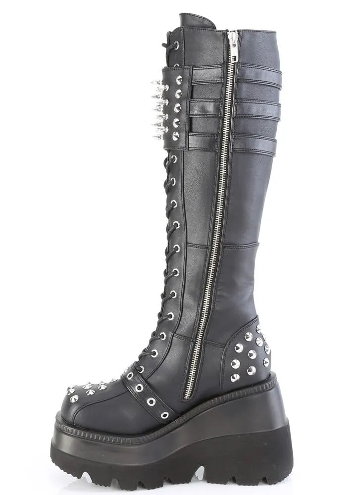 Shaker 225 Spike Wedge Knee High Boot