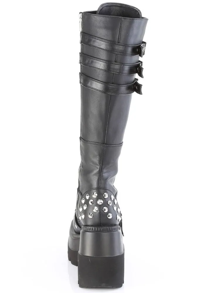 Shaker 225 Spike Wedge Knee High Boot