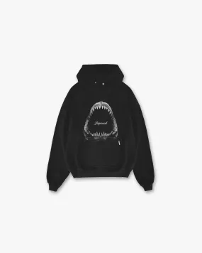 Shark Jaws Hoodie - Off Black