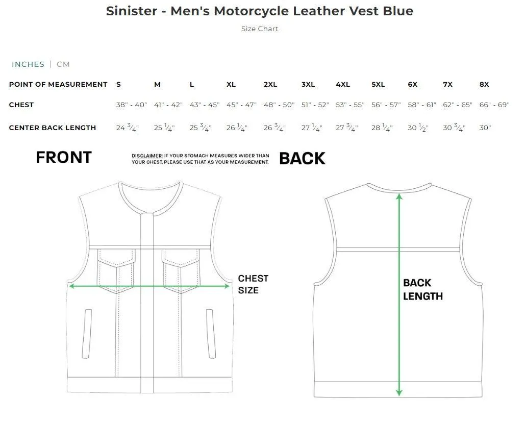 Sinister - Men's Motorcycle Leather Vest