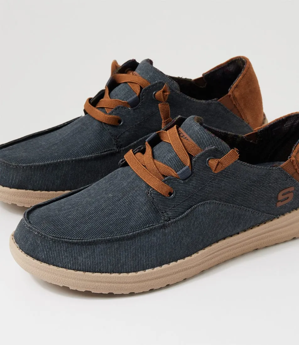 SKECHERS Melson Navy Canvas Sneakers