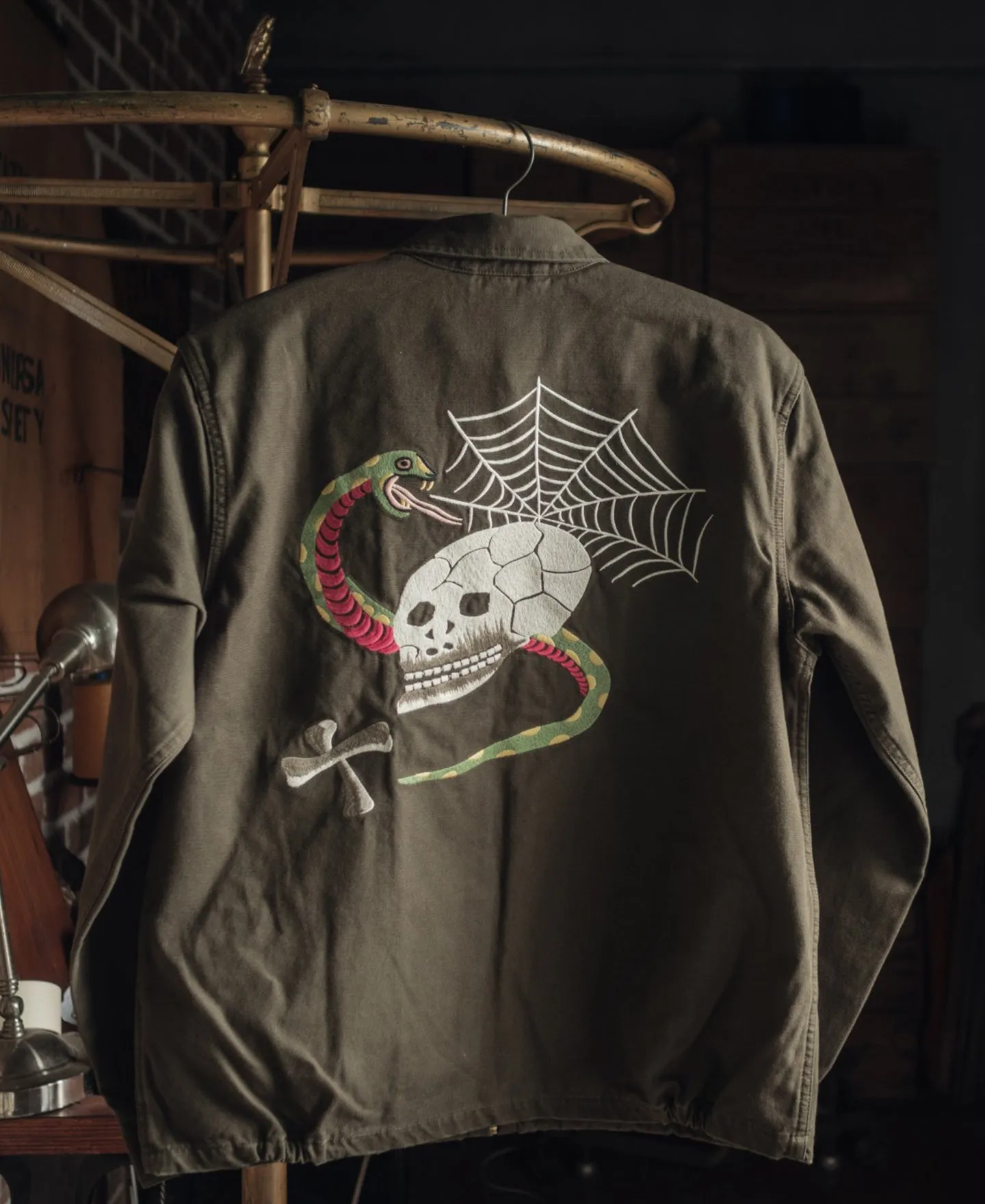 Skull Embroidery Vietnam Souvenir Jacket