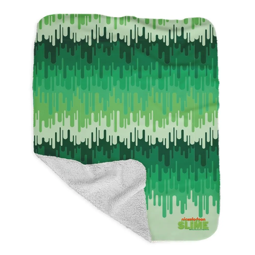 Slime Ombre Green Grey Sherpa Blanket