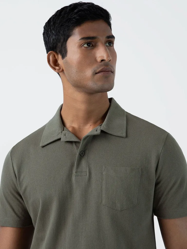 Sunspel Riviera Polo Shirt in Khaki