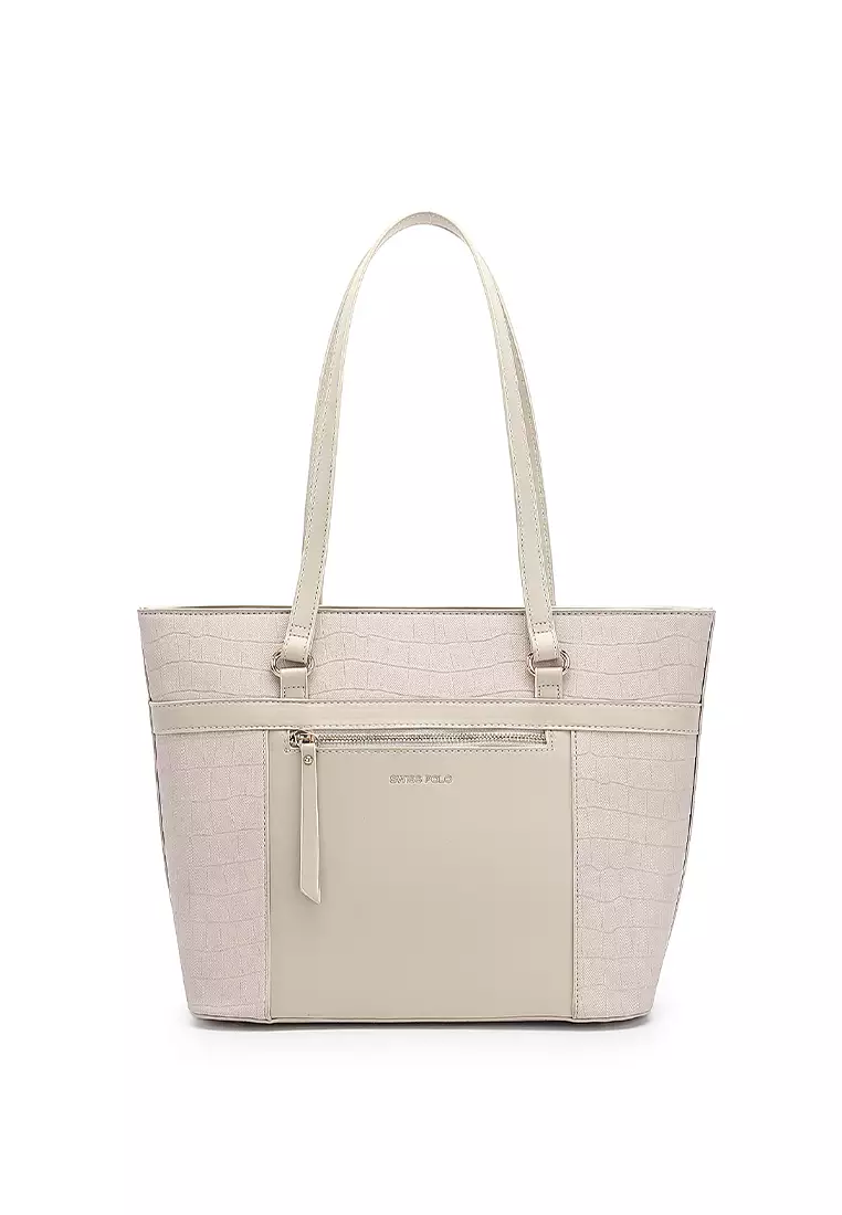 Swiss Polo Women's Tote Bag / Shoulder Bag - Beige