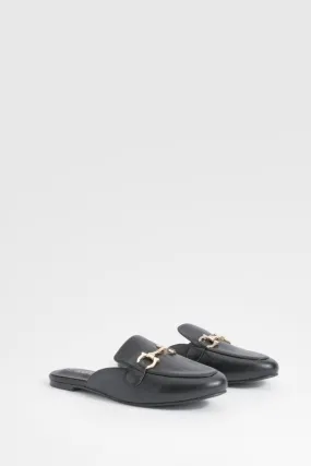 T Bar Backless Slip On Loafers