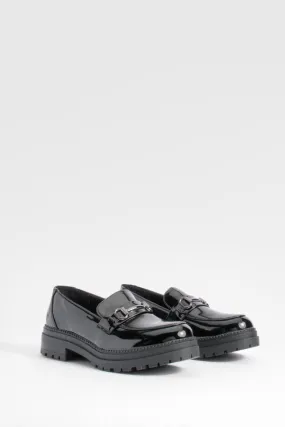 T Bar Chunky Patent Loafers