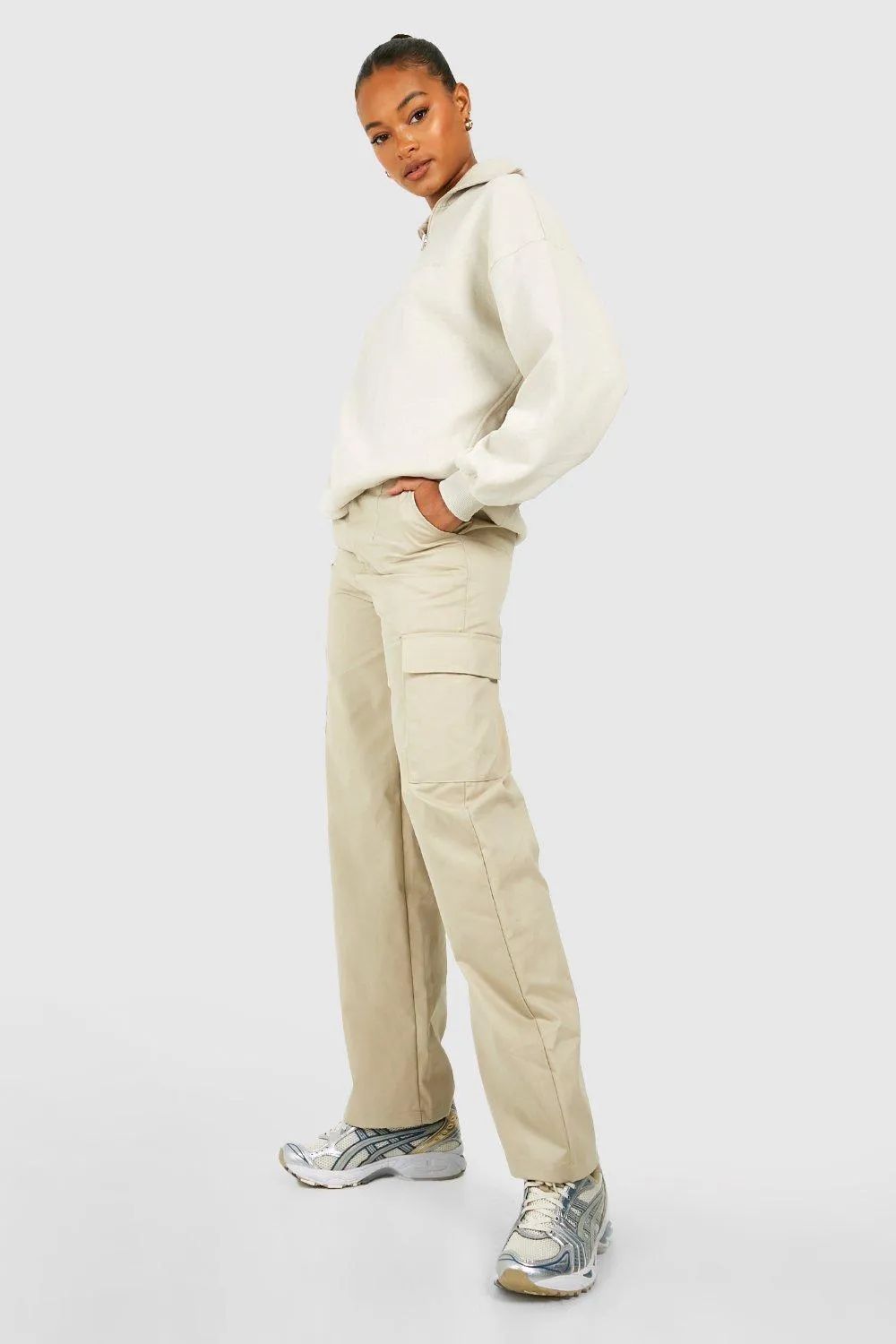 Tall High Waisted Straight Leg Cargo Pants