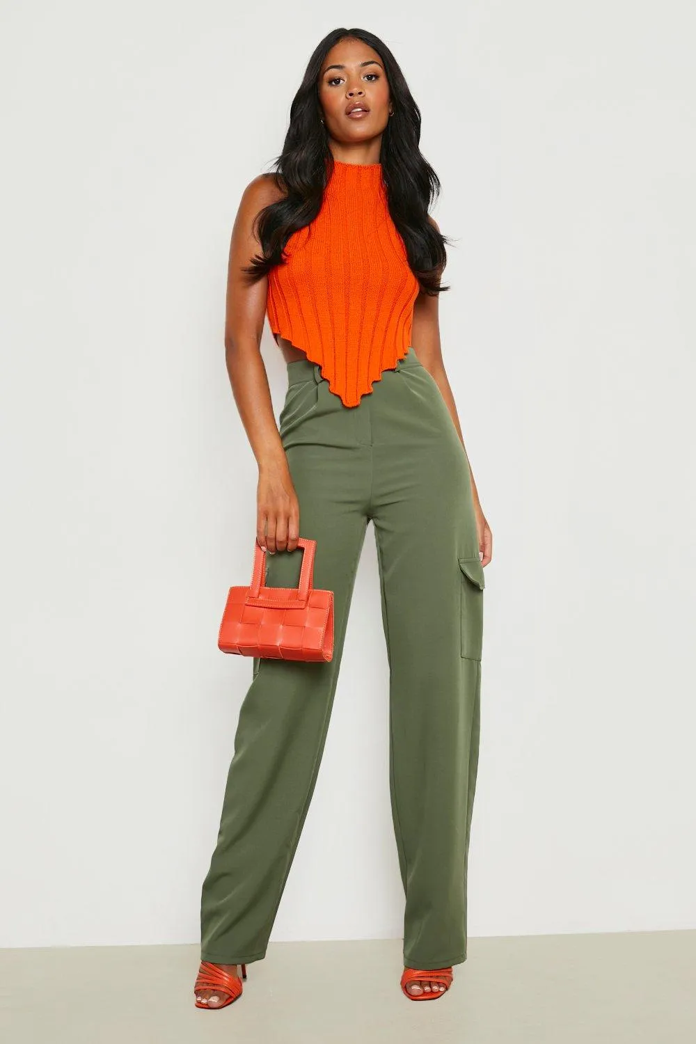 Tall Pocket Detail Wide Leg Cargo Pants